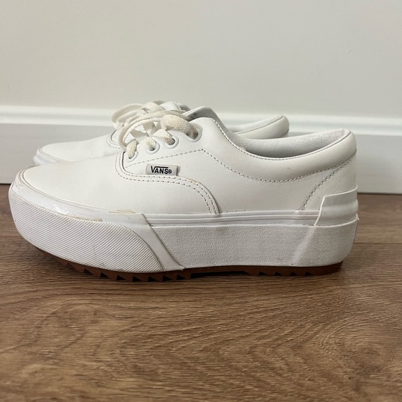 Vans Women's White Platform Sneakers - Picture 3 of 6
